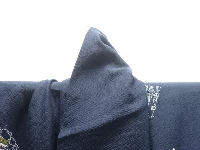  未使用品　仕立て上がり　源氏香に草花模様小紋着物